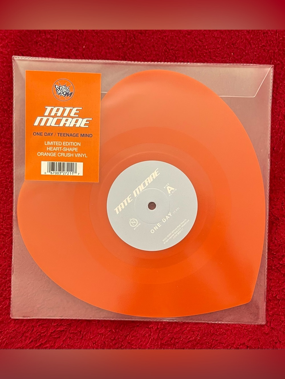 NEW! Tate McRae One Day Orange Heart Vinyl Sonic Boom Exclusive